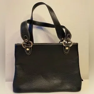 BVLGARI | Bags | Bvlgari Becky Black Leather Handbag W Front 